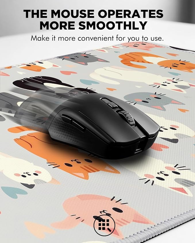 Mouse Pad, Desk Mat, 31.5x11.8in Large Mousepad, Cat Family | Desk Pad with Stitched Edge & Rubber Non-Slip Bottom, Gaming Mouse Pad, Extended Mousepad for Home, Office