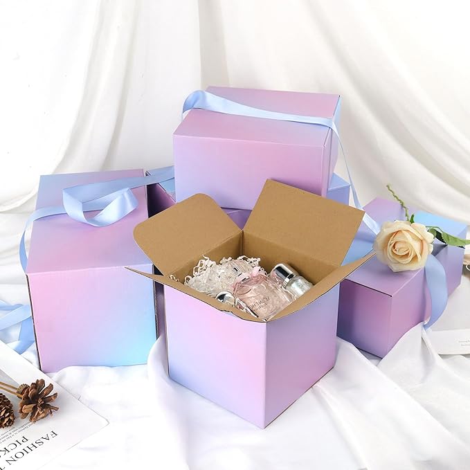 FORBFAN 6 x 6 x 6 Shipping Boxes, 30 Pack Corrugated Cardboard Mailing Boxes for Small Business, Colorful Packing Boxes for Small Orders & Packaging