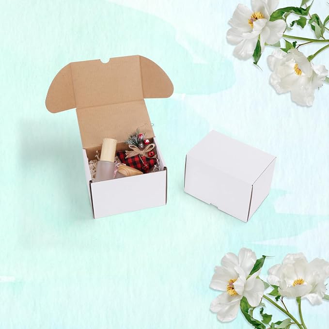WIFTREY 40 Pack 6X4X4 Small Shipping Boxes, Shipping Box 6 x 4 x 4 for Small Business Packing, White Corrugated Cardboard Mailer Boxes for Shipping Mailing