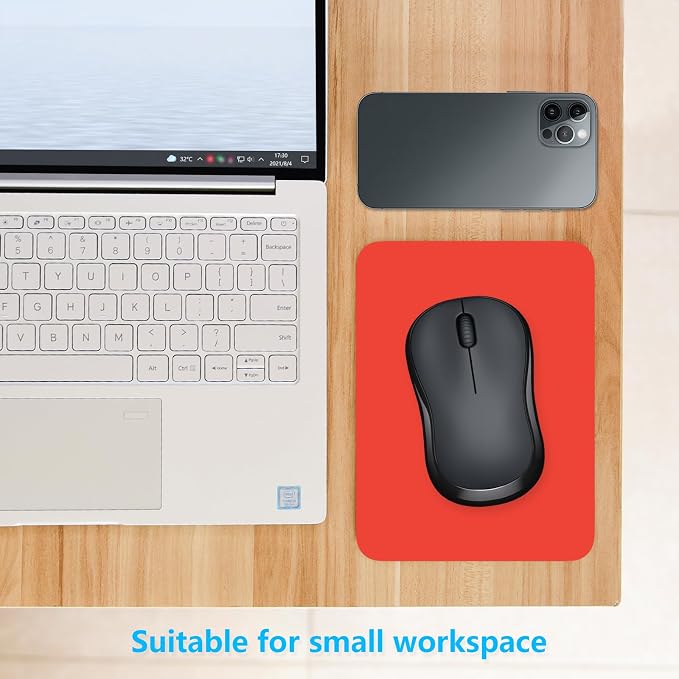 Dapesuom Small Mouse Pad, 6 x 8 Inch Thick Rubber Premium-Textured Non-Slip Portable & Washable Mini Mouse Mat for Women Men Wireless Laptops Keyboard Tray Gaming Work Computer Office Travel, Red