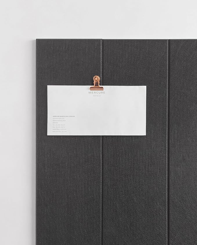 24"x47" Large Cork Board Alternative – 8 Pack Shiplap Felt Wall Tiles with Safe Removable Adhesive Tabs | Felt Bulletin Board Tiles for Walls Pin Board for Office, Home, Classroom, Kids Room – Black