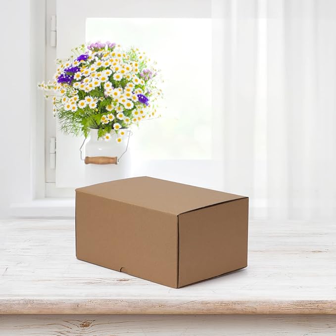 HORLIMER 10x7x5 inches Shipping Boxes Set of 20, Brown Corrugated Cardboard Box Literature Mailer