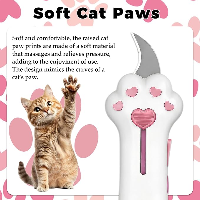 2 PCS Cat Paw Retractable Box Cutter — Cute Kawaii Utility Knife | Portable Cat Claw Knife with Handle,Multifunctional Mini Utility Knife for Boxes Envelopes,Packages,Lock+One-Click Retract
