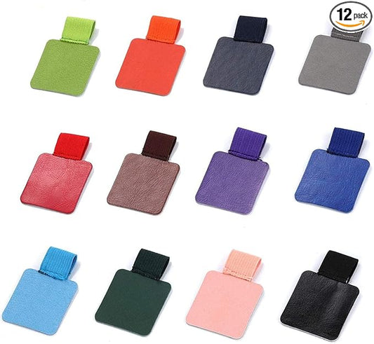 Pen Loop Holder Set, 12 Pack Self-Adhesive Pencil Holder Elastic Design for Notebooks, Journals, Calendars with 12 Colors (12 Pcs)