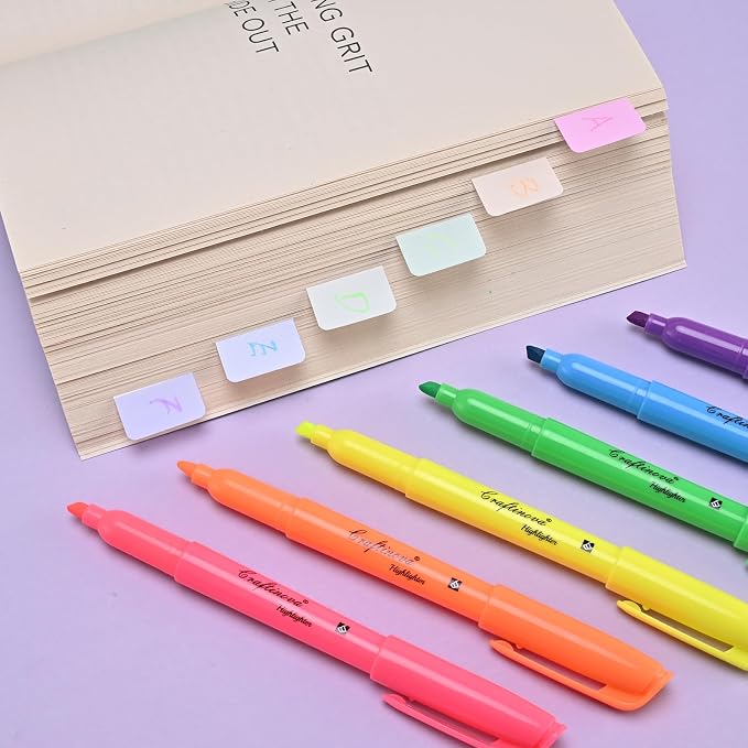 Assorted Colors Fluorescent Highlighters, 32 Count, with 120 Pcs Sticky Index Tabs, Chisel Tip Colored Highlighter Bulk, Quick Drying, Perfect for Students Adults Classroom, School, Office