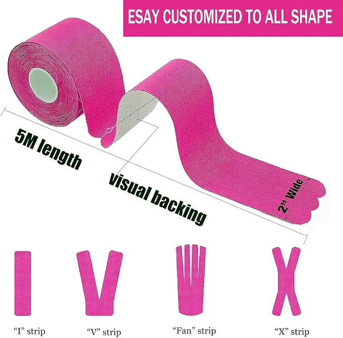 Kinesiology Tape Pro Athletic Sports Waterproof Breathable Latex Free Tape for Ankle Wrists Knees Elastic Running Tennis Swimming Football Sports Activities Tapes (3 Pack, MIX02)