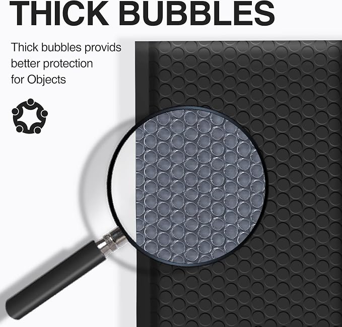 UCGOU Bubble Mailers 10.5x16" 40 Pack Usable Size 10.5x15" Black Padded | Waterproof Self Seal Adhesive Large Padded Envelopes for Small Business Bubble Packaging Envelopes for Mailing Jewelry Makeup