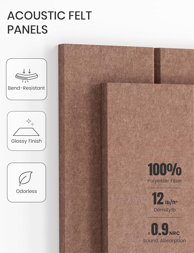 Fluxynara 36" x 24" Large Felt Bulletin Board, Terracotta | 6 Pack Cork Board Alternative with 30 Safe Adhesive Tabs, Felt Pin Boards for Wall Decor, Home, Office, Classroom, Dorm