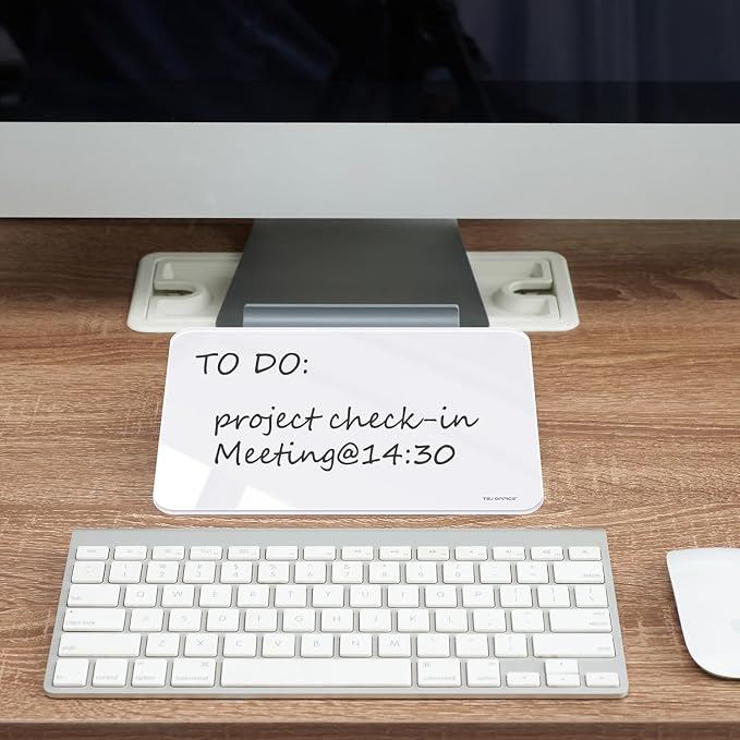 Small Desktop Whiteboard - Glass Dry Erase Board 8 X 6 Inches Tabletop Easel Whiteboard with Stand, Desk Board Buddy for Artist, Teacher and Student