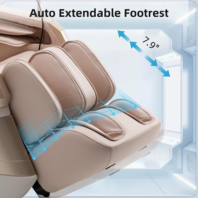 MT339 4D Massage Chair, Full Body Recliner, OTA Update, Golden | Yoga stretch, 22+5 modes, body scan, app and AI Voice Control, auto footrest, 166° zero gravity and heat for daily comfort.