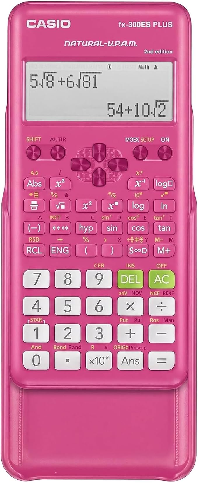 Casio FX-300ESPLSBPKWAIT Scientific Calculator, Pink | 262 functions, natural textbook display; ideal for middle/high school math and algebra