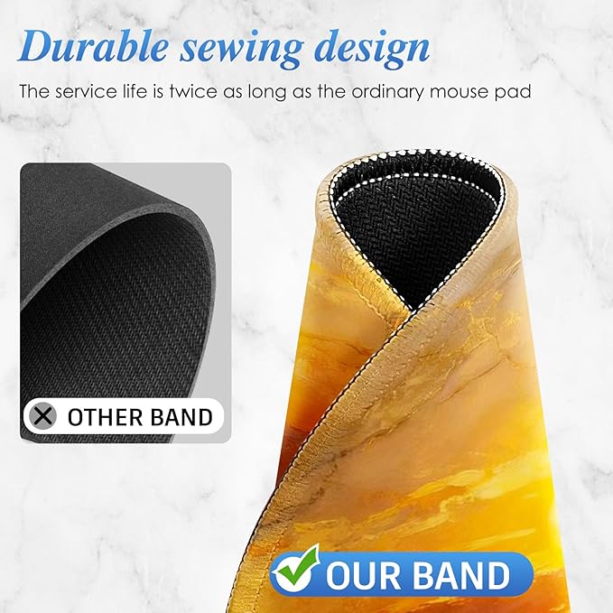 Round Mouse pad, high-end Texture, Sewn Edge Design, Anti-Slip Rubber Base. 8.6 x 8.6 inches (Ocean Sun)