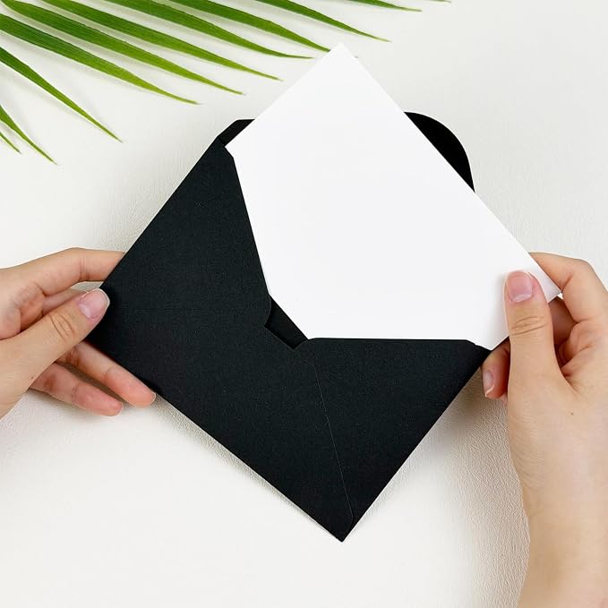 50 PCS Black Colorful A4 Envelopes,4x6 Envelopes for Invitations | 4x6 Envelopes for Greeting Cards, Great for Invitations, Wedding Invitation, Birthday, Baby Shower, Graduation