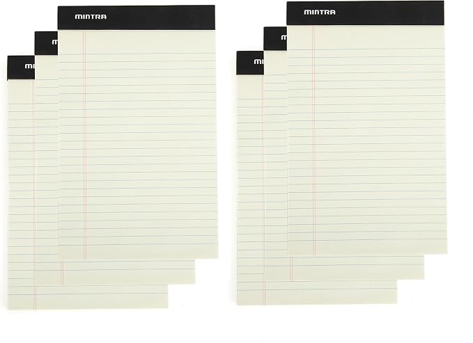 Mintra Office Legal Pads, ((Basic 6pk - (Green Paper) (5in x 8in (Narrow Ruled), 6pk (Green Tint))