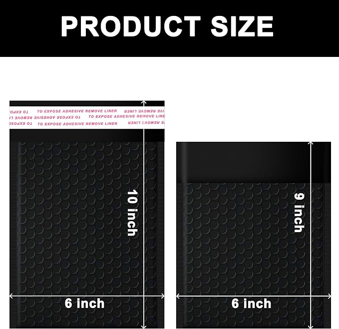 Yeplan 6x10 Inch Bubble Mailers, 100 Pack Self Seal Padded Envelopes | Usable Size 6x9" Durable Waterproof Padded Mailers for Small Business, Jewelry, Makeup, Shipping Small Items and Cards