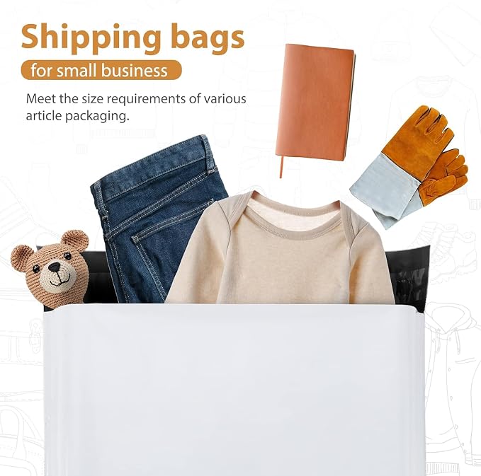 Metronic Poly Mailers Bulk 19x24 1200PC | Large Shipping Bags for Clothing, Small Business | Strong Thick Mailing Bags with Self Adhesive | Waterproof and Tear-Proof Large Package Bags in White