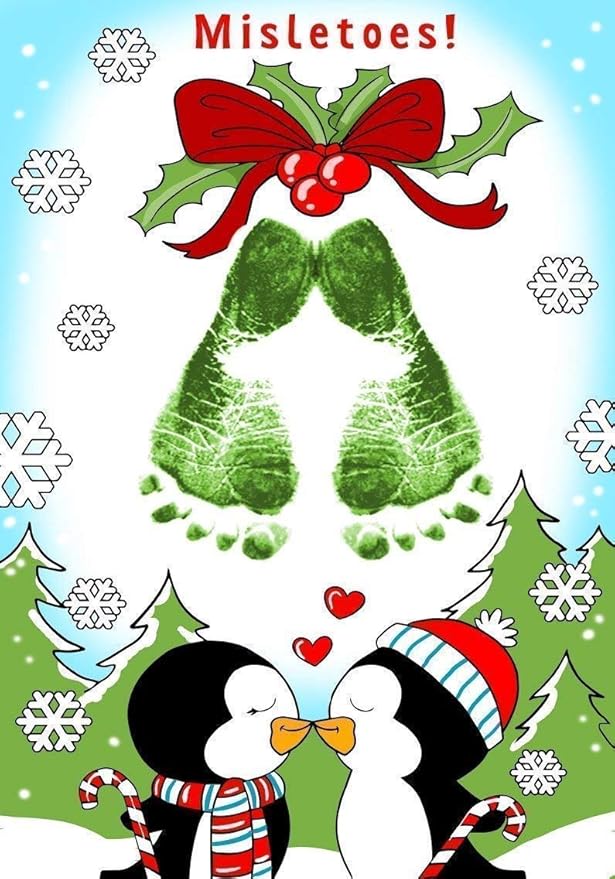 ReignDrop Ink Pad For Baby Footprint & Handprint - Creates Impressive Long Lasting Keepsake Stamp for Infant & Kids. Smudge Proof, Easy to Wipe Off Skin, Safe Gentle Acid Free(Green)