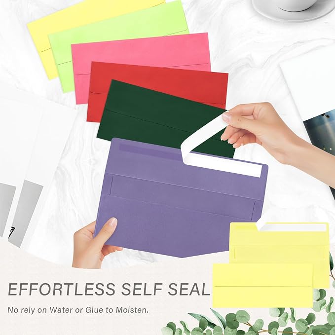 100 Pack #10 Yellow Envelopes Letter Size Self Seal Business Envelopes | Security Mailing Envelopes, 4 1/8 x 9 1/2 Inches