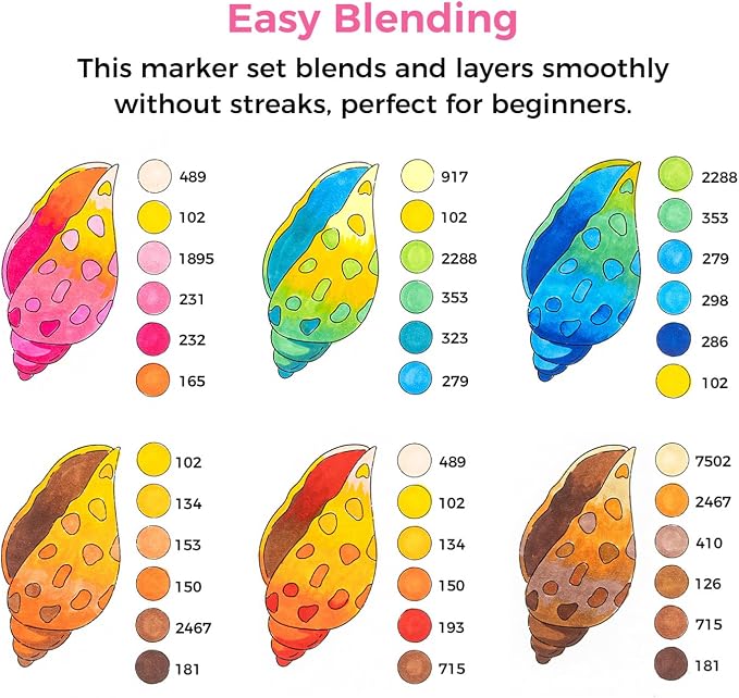 Ohuhu Alcohol Markers Brush& Chisel 96 Colors Drawing Markers for Coloring | Dual Tips Art Marker Set for Beginners, 94 Vibrant Colors& 2 Colorless Blender for Adult Drawing Sketching, Great Value Pack