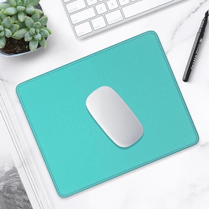 Hsurbtra Mouse Pad, Premium-Textured Square Mousepad 10.2 x 8.3 Inch, Stitched Edge Anti-Slip Waterproof Rubber Pretty Cute Computer Mat for Office Gaming Laptop Women Kids Malachite Green