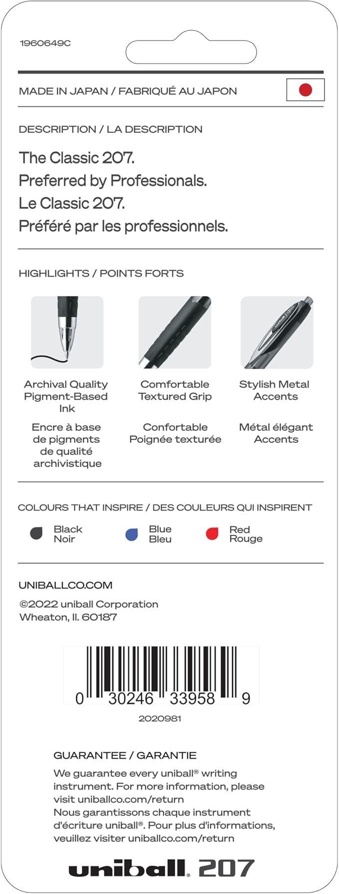 uniball 207 Retractable Gel Pens, Medium Point (0.7mm), Assorted, 3 Pack