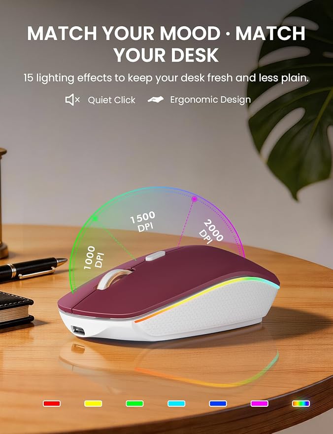 Wireless Keyboard and Mouse Combo, RGB Backlit, Rechargeable & Light Up Letters, Full-Size, Soft Typing, Sleep Mode, 2.4GHz Quiet Keyboard Set for Mac, Windows, Laptop, PC, Trueque KM42Pro | Light Up Letters, Full-Size, Soft Typing, Sleep Mode, 2.4GHz ...