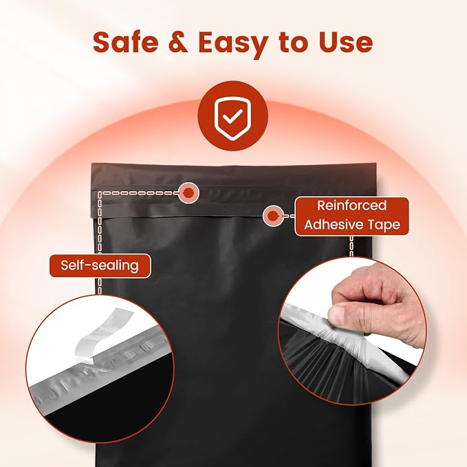 Metronic Poly Mailers 19x24 250PC Large Shipping Bags for Business Black | Heavy Duty Shipping Envelopes Bulk Strong Adhesive Self-Seal Poly Mailing Bags packaging bags for E-Commerce Online Sellers