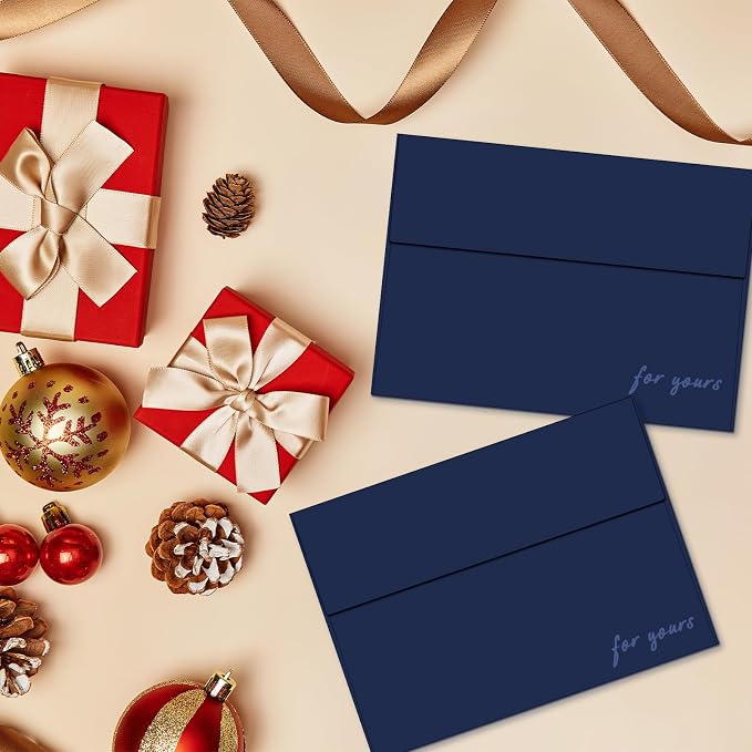 5x7 Envelopes For Invitation (50, Blue, A7) | A7 Envelope blue,50 pack 5x7 card Envelopes Self Seal,for weddings, greeting cards,baby shower,photos,birthday