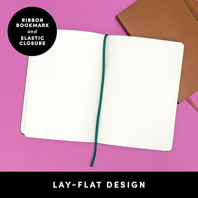 PAPERAGE Blank Journal Notebook, (Blush), 160 Pages, Medium 5.6 in x 8 in - 100 GSM Thick Paper – Hardcover Journaling Notebook for Work, School, Note Taking or Sketching