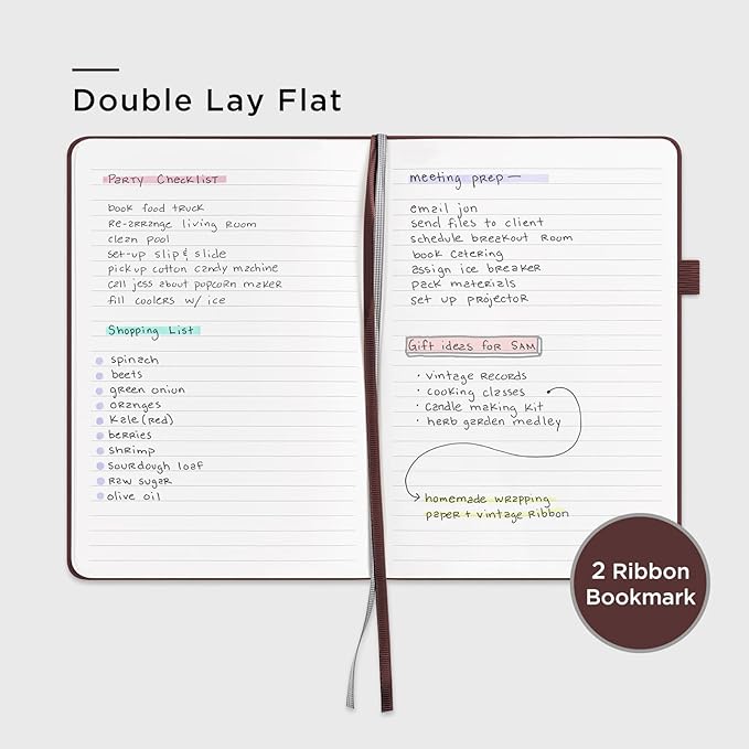 &And Per Se Lined Notebooks Bulk 5-Pack, A5 Hardcover Journal, 160 Pages 100gsm Thick Paper, Classroom Supplies for Students, Teachers, College Ruled Notebooks for School Office (Dark Red)
