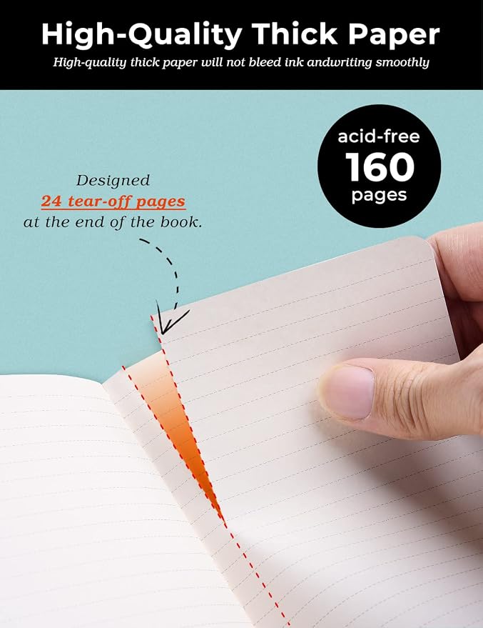 Pocket Notebook Small Notebook 2-Pack, 3.7" x 5.7" Pocket Notebooks Hardcover with Thick Lined Paper, Inner Pockets, Cover Letter Embossing Design Mini Journal Notepad Black+Navy