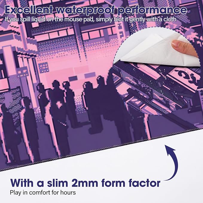 Professional Extended Gaming Mouse Pad - 31.5" x 15.7" Large Desk Mat with Stitched Edges, Waterproof Coating Non-Slip Rubber Base for Gamers Esports Pros Office Home, Street