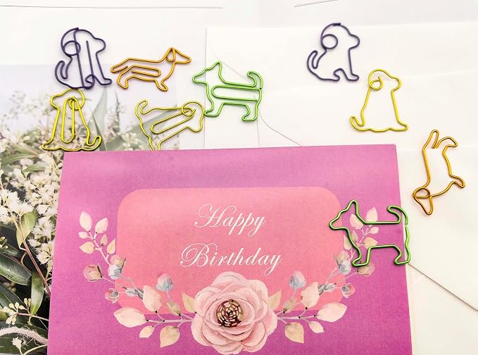 Cute Dog Paper Clips 60 PCS, Funny Gifts for Dog Lovers Coworkers Women | Decorative Bookmark Clips, Fun Office Supplies Desk Accessories