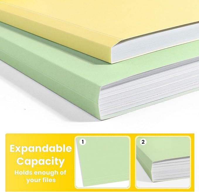 SUNEE File Folders, 30 Pack Manilla Folders 8.5 x 11, 10 Colors Folder Office Organization Home School Folders for Documents Files Paper
