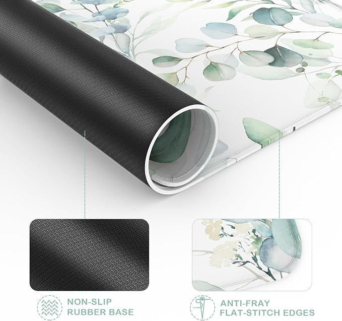 Mouse Pad with Stitched Edge, Multiple Patterns Computer Mouse Pads with Non-Slip Rubber Base, Washable Cloth Mousepad, for Gaming, Laptop, PC (Leaves)