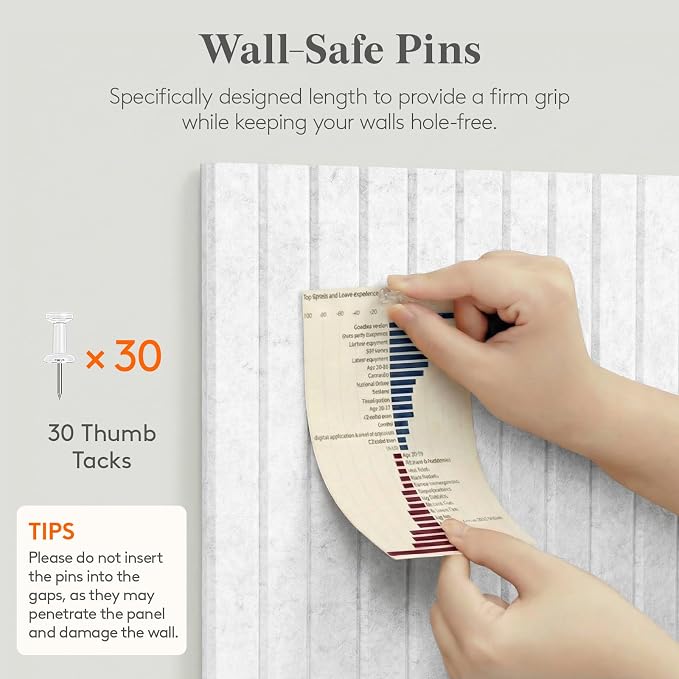 Lifewit Large Felt Bulletin Board with Self-Adhesive 36" x 24"- 6 Pack | Cork Board for Walls Alternative, Notice Boards with 30 Pushpins, Bulletin Board for Classroom Home Office Decor, Gray