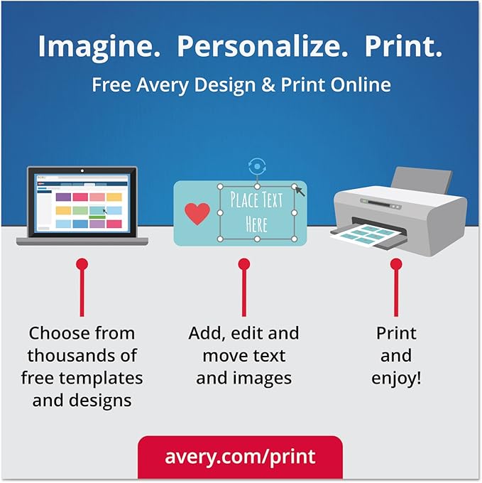 Avery Printable Round Labels, Sure Feed Technology, Glossy White Labels, 2" Diameter, Permanent Adhesive, Laser/Inkjet, 120 Total (22807)