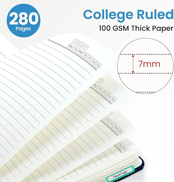 ZOTIA Large Spiral Notebook for Work, 8.5" x 11" Journal for Women, Cute 5 Subject Notebook with Removable Dividers & Tabs, College Ruled Lined Journal for Office and School, 280 Pages, Desert Bloom