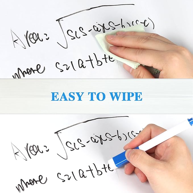 ZNCMRR 78.7"x17.7" Whiteboard Sticker for Wall White Board Contact Paper Dry Erase Wallpaper with 3 Markers Adhesive Poster Board Whiteboard for School Office Home Kids Drawing