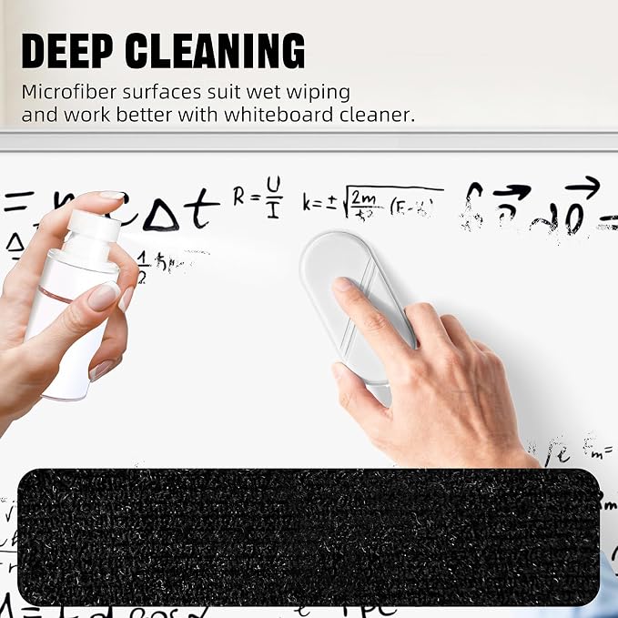 Dry Erase Board Eraser, Magnetic Detachable Whiteboard Eraser 2-Pack, White Board Erasers for Classroom, Glass Board Cleaner, Dry Erase Marker Eraser for Office School Home (White)