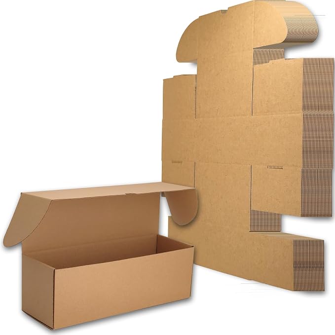 12x4x4 Shipping Boxes Brown Mailer Corrugated Cardboard Box Set of 25 | for Packaging, Literature, Packing, Mailing, Storage, Small Business, Moving, Gift, Supplies, Quick Fold, Tab Locking