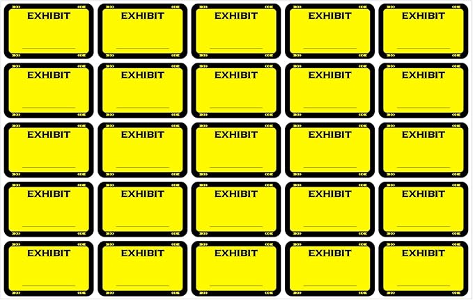 500 Pcs Exhibit Stickers Legal Exhibit Labels 1.65x1 Inches,Yellow | Self adhesive Exhibit Stickers Blank File Folder Tabs for Courts Office Legal Document Folder, Blank Writeable Report Divider