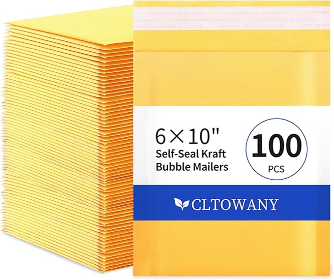 Padded Envelopes 6×10' Inch 100 Pack Self-Sealing Paper Envelopes for Shipping, Mailing,Packaging,Strong Adhesion Envelope Mailers