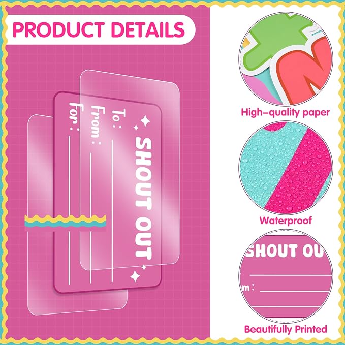73Pcs Shout Out Bulletin Board Decorations Throw Staff Shout Out Like Confetti Bulletin Board Set DIY Craft Cutouts for Back to School Classroom Office Door Wall Decor Supplies