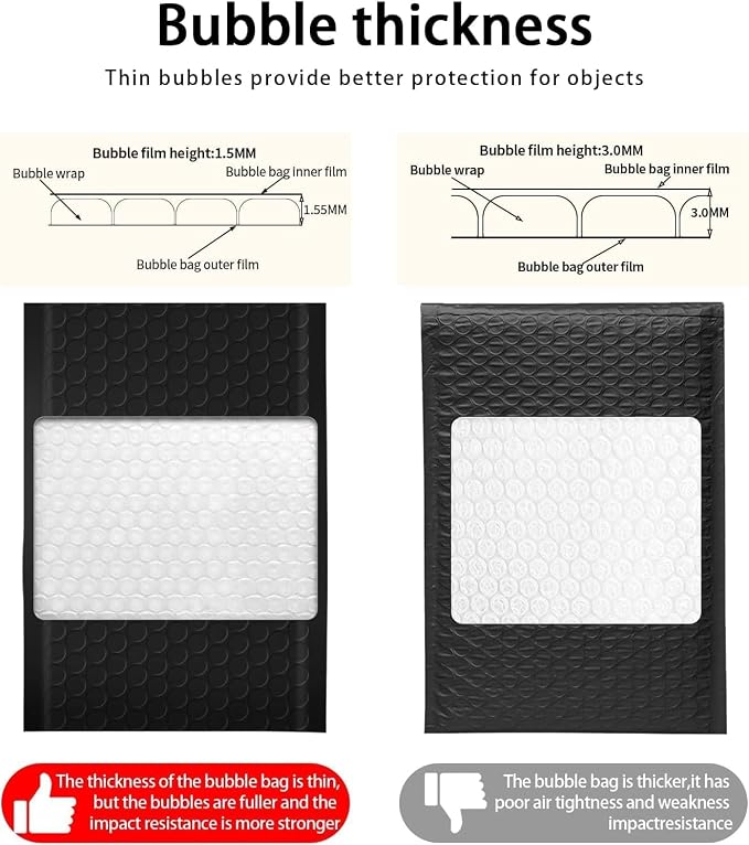 Bubble Mailers 25 Pack 8.5x12inch Rose Poly Mailers Self-Seal Padded Envelopes Waterproof Bubble Opaque Padded Mailers Shipping Bags for Businesses to Pack and Mail Jewelry Cosmetics