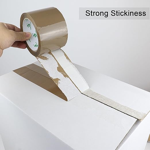 BOMEI PACK Wide Brown Packing Tape 3 inch, 48 Refills Rolls Bulk Shipping Tape for Heavy Duty Packaging, Moving, Shipping and Storage, 2.4 Mil x 60 Yards