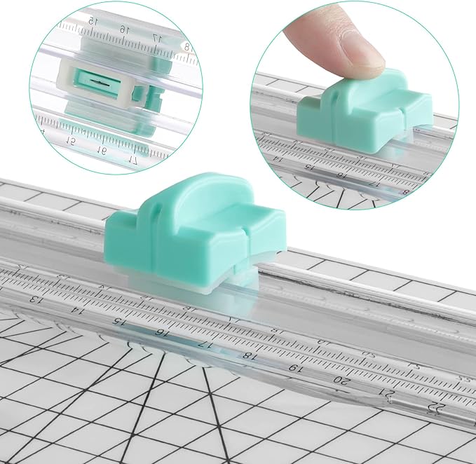 Firbon 5 Pieces Green Replacement Blade with Automatic Security Safeguard Design for Paper Cutter Trimmers