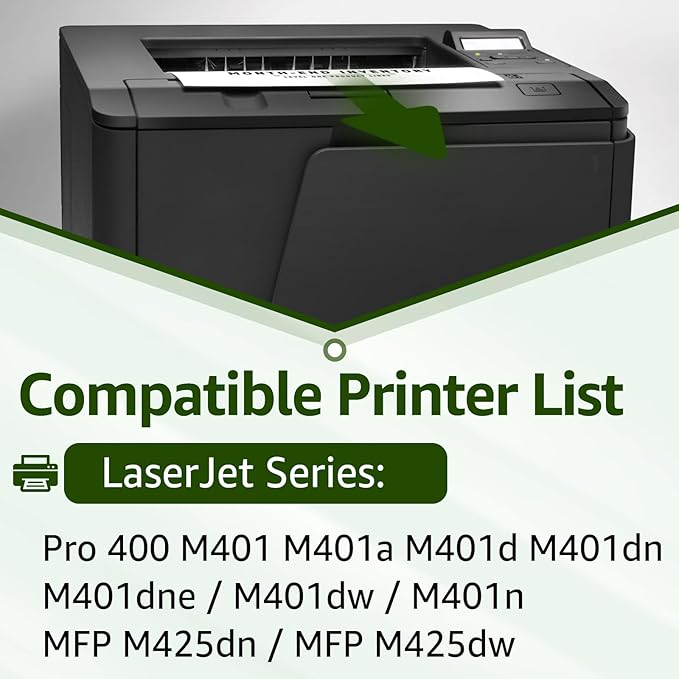 greencycle 80X CF280X Toner Cartridge Compatible Replacement for HP 80A 80X CF280A CF280X for HP LaserJet Pro 400 M401a M401n M401dn M401dne M401dw MFP M425dn M425dw M401 M425 Printer (Black, 2-Pack)