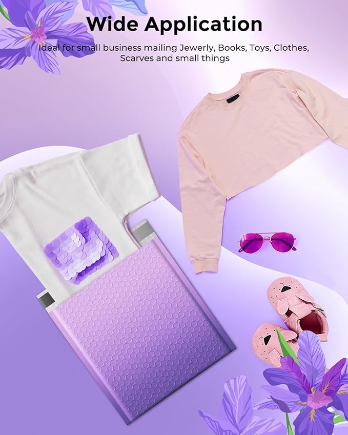Metronic Bubble Mailers 8.5x12Inch 240 Pack Usable Size 8.5x11'' Gradient Purple Bubble Mailer Waterproof Padded Envelopes for Gift Packaging, Mailing, Makeup, Small Items Bulk