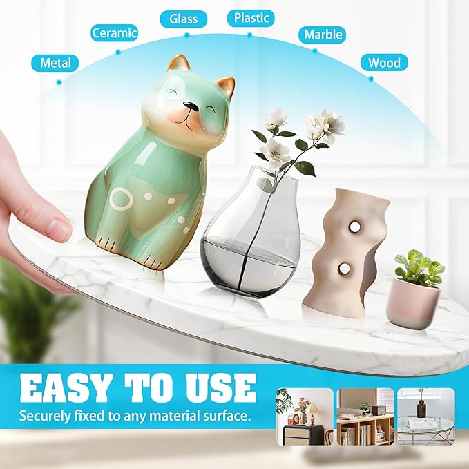 Exhibit Gel for Museum - 6oz Clear Removable Gel, with Museum Putty Clear Removable/Museum Wax, Suitable for Dry and Smooth Surfaces of Collectibles/Metal/Glass, Reusable, Stop Falling Vibration